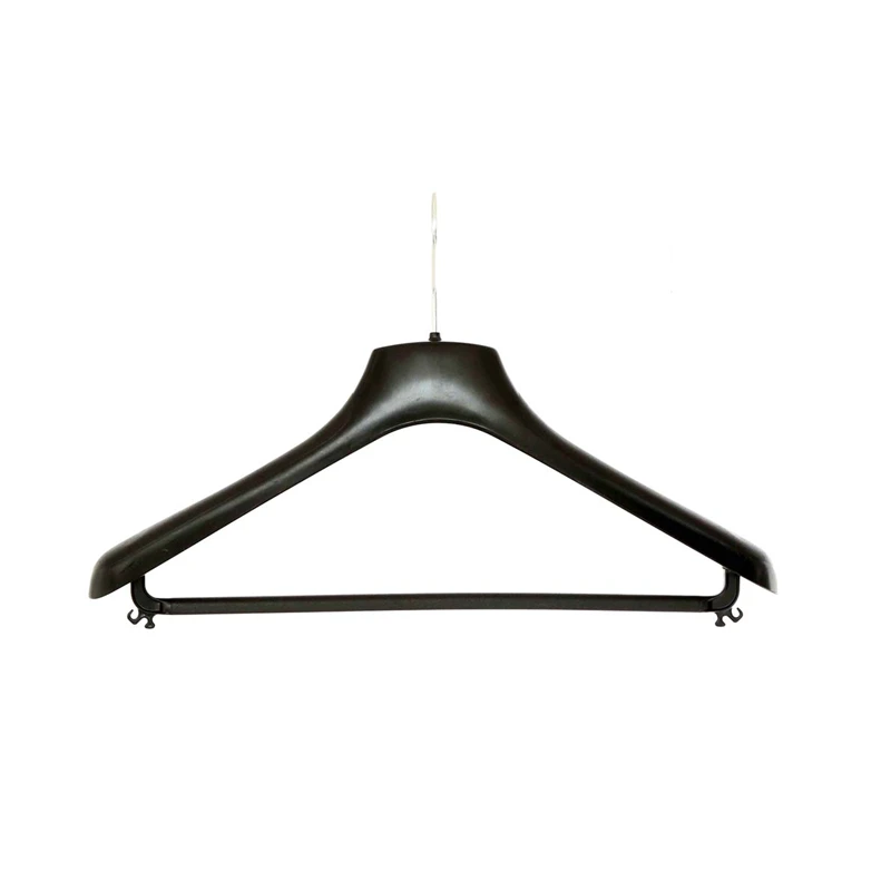 Gruccia capospalla pantalone  in plastica nera noleggio